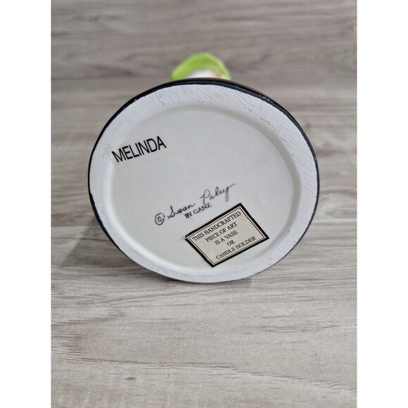 Melinda Vase Candle Mink Trimmed Jacket ceramic, Bella Casa, Susan Paley by Ganz - Picture 7 of 7